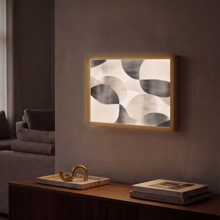 Grillige vormen - Subtiele overgangen - Dynamisch Light Box met batterij (Wandlamp) middel -sfeer1