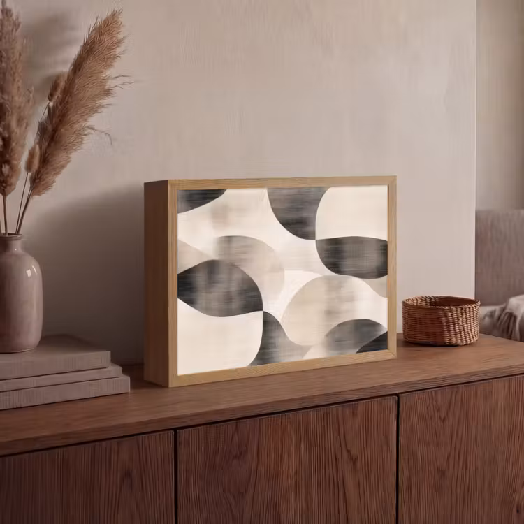 Grillige vormen - Subtiele overgangen - Dynamisch Light Box met batterij (Wandlamp) middel -sfeer2