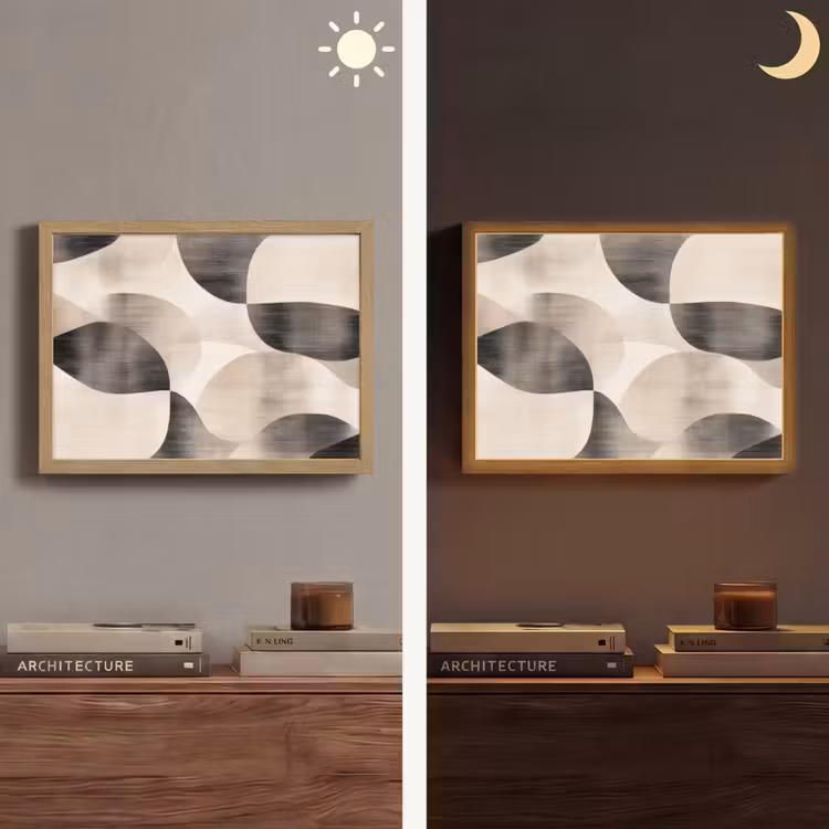 Grillige vormen - Subtiele overgangen - Dynamisch Light Box met batterij (Wandlamp) middel -sfeer3