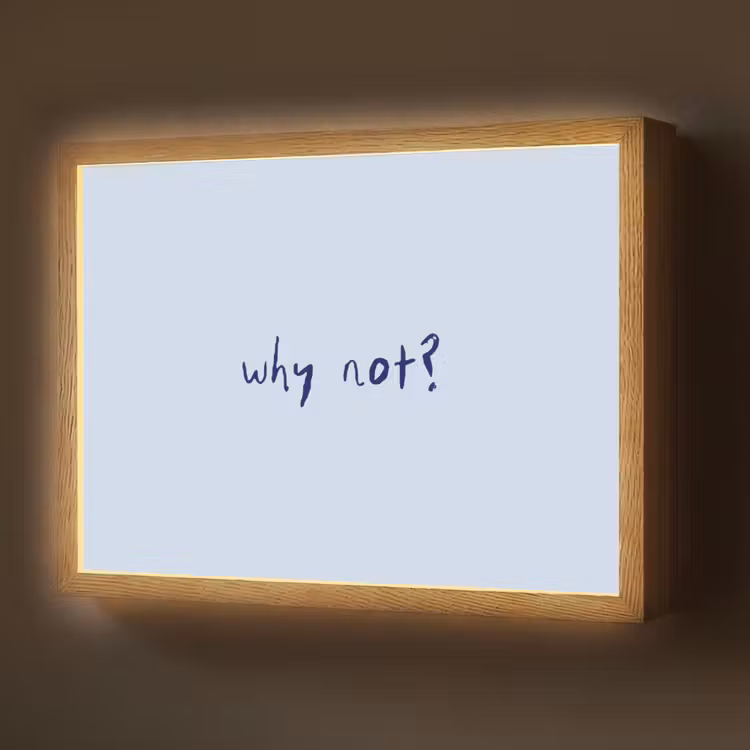 Why not - Blauw - Donker blauw - Quote Light Box met batterij (Wandlamp) middel -z3d_website