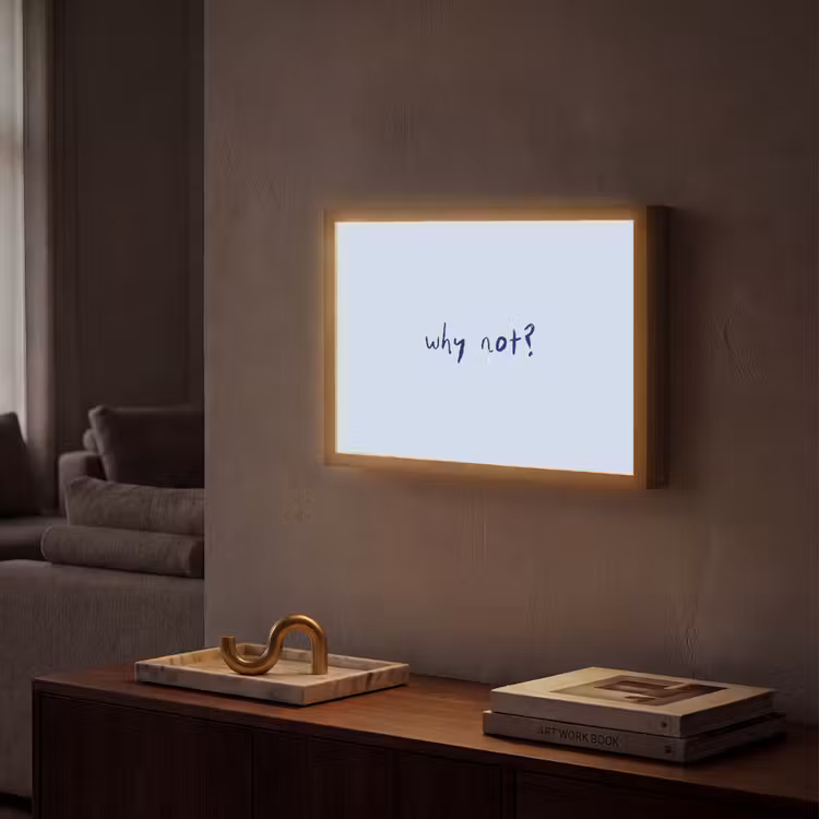 Why not - Blauw - Donker blauw - Quote Light Box met batterij (Wandlamp) middel -sfeer1
