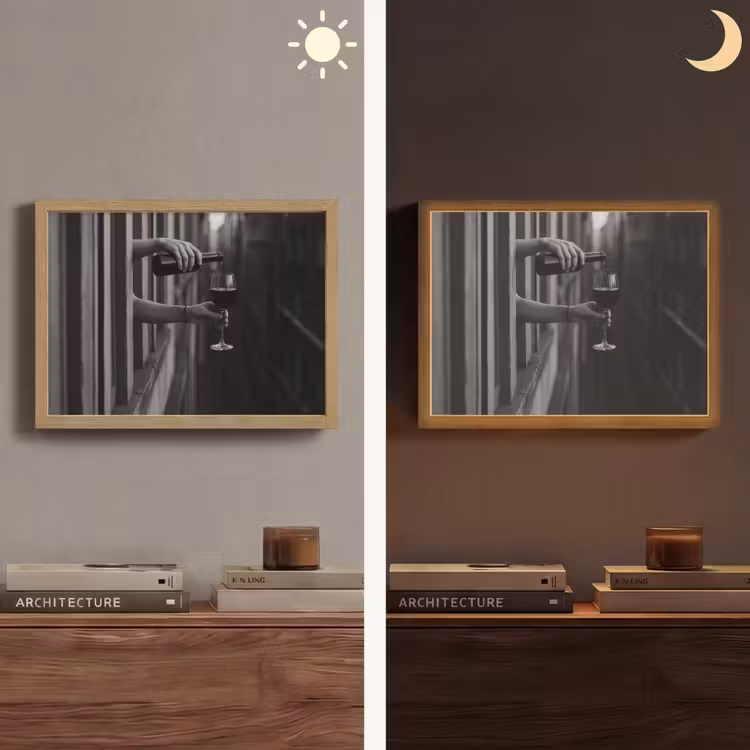 Wijnfles - Glas - Handen - Raam Light Box met batterij (Wandlamp) middel -sfeer3