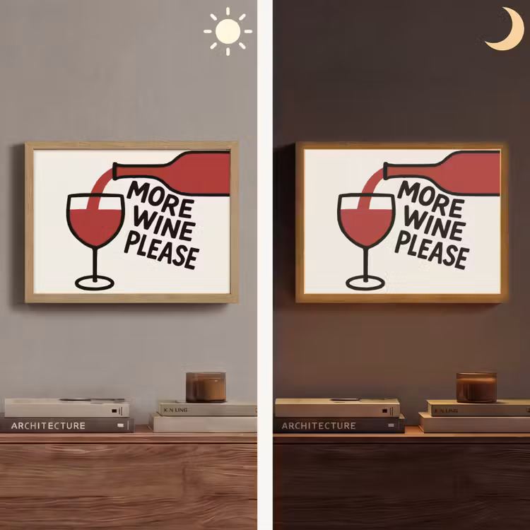 Wijnfles - Quote - Rood - Glas Light Box met batterij (Wandlamp) middel -sfeer3