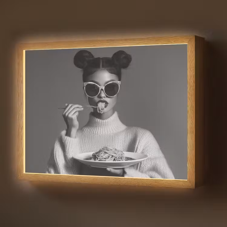 Vrouw - Pasta - Zonnebril Light Box met batterij (Wandlamp) middel -z3d_website