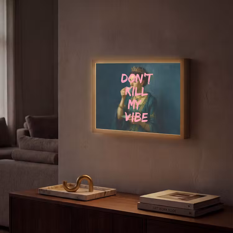 Vrouw - Portret - Kroon Light Box met batterij (Wandlamp) middel -sfeer1