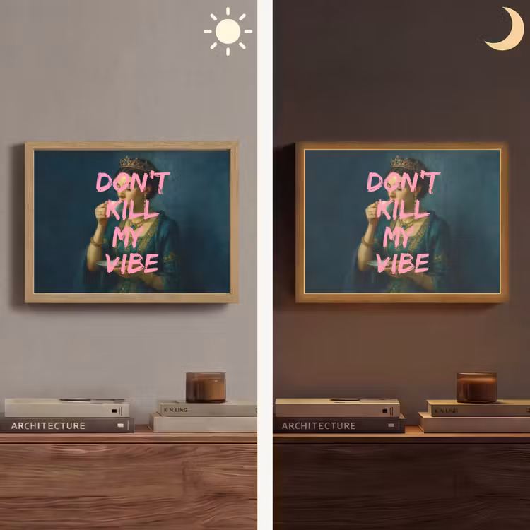 Vrouw - Portret - Kroon Light Box met batterij (Wandlamp) middel -sfeer3