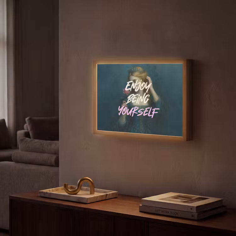 Vrouw - Roos - Quote Light Box met batterij (Wandlamp) middel -sfeer1