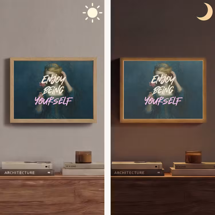 Vrouw - Roos - Quote Light Box met batterij (Wandlamp) middel -sfeer3