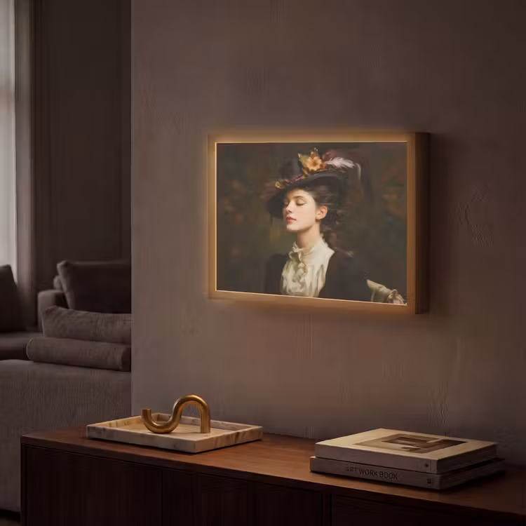 Vrouw - Victoriaans - Portret Light Box met batterij (Wandlamp) middel -sfeer1