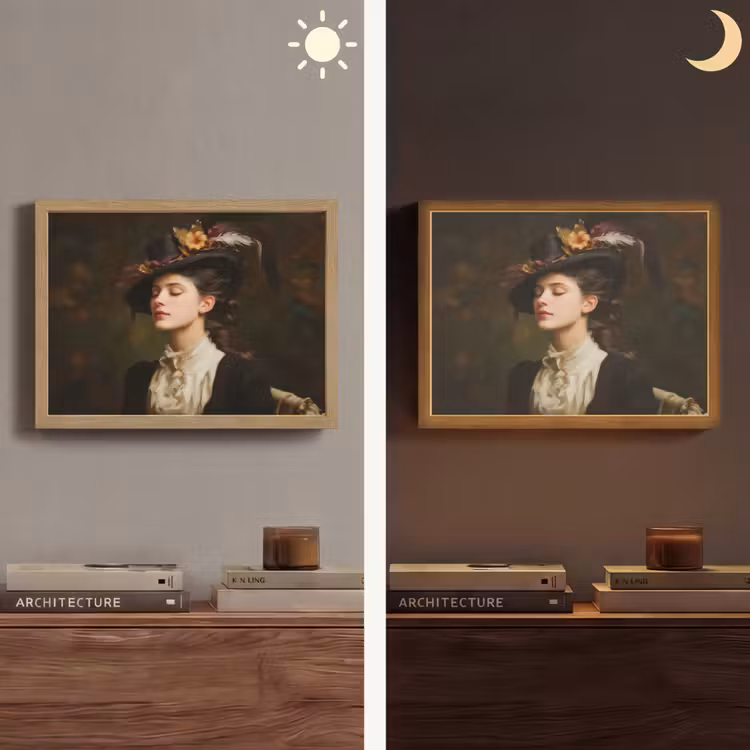 Vrouw - Victoriaans - Portret Light Box met batterij (Wandlamp) middel -sfeer3