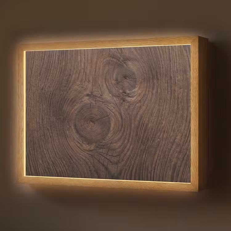Houtnerf - Textuur - Patroon - Bruin - Rustiek Light Box met batterij (Wandlamp) middel -z3d_website