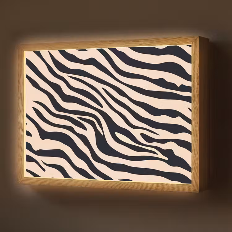 Zebraprint - Dynamisch - Roze Light Box met batterij (Wandlamp) middel -z3d_website