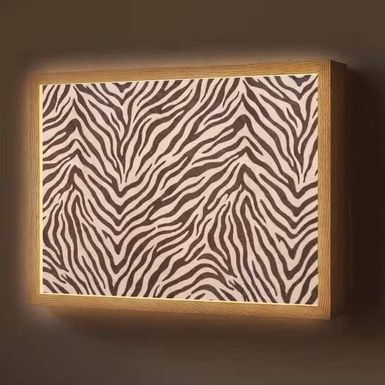 Zebra - Strepen - Bruin Light Box met batterij (Wandlamp) middel -z3d_website