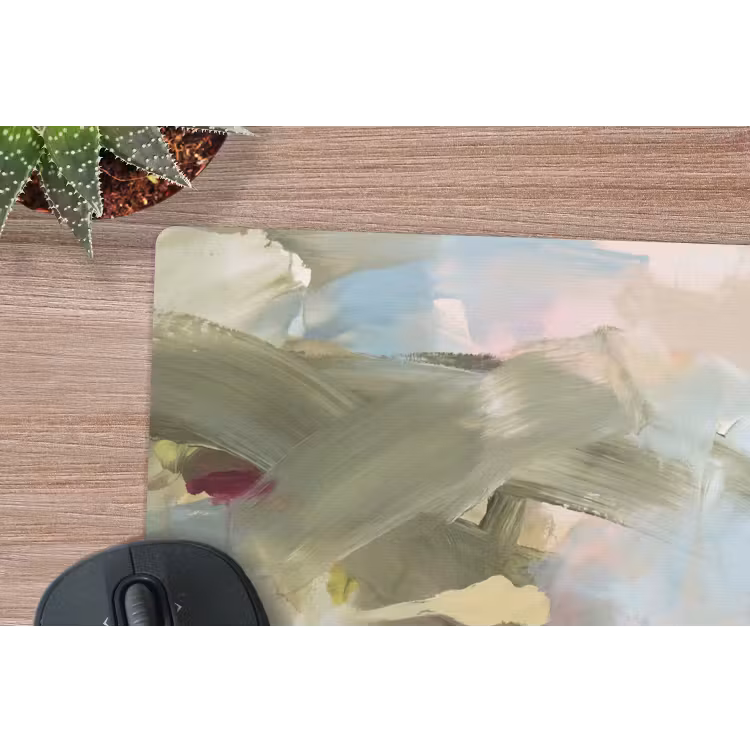 Abstract - Borstelstreken - Kunst - Modern - Pastel muismat rubber klein -closeup