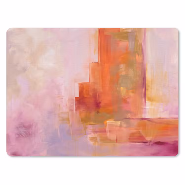 Abstract - Borstelstreken - Kunst - Paars - Goud muismat rubber klein -3d