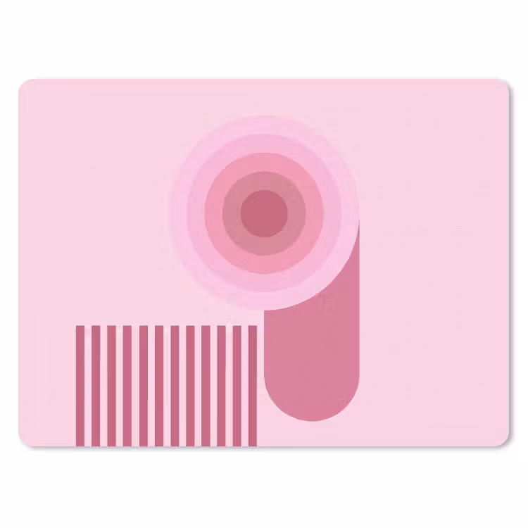 Abstract - Cirkels - Strepen - Modern - Roze muismat rubber klein -3d