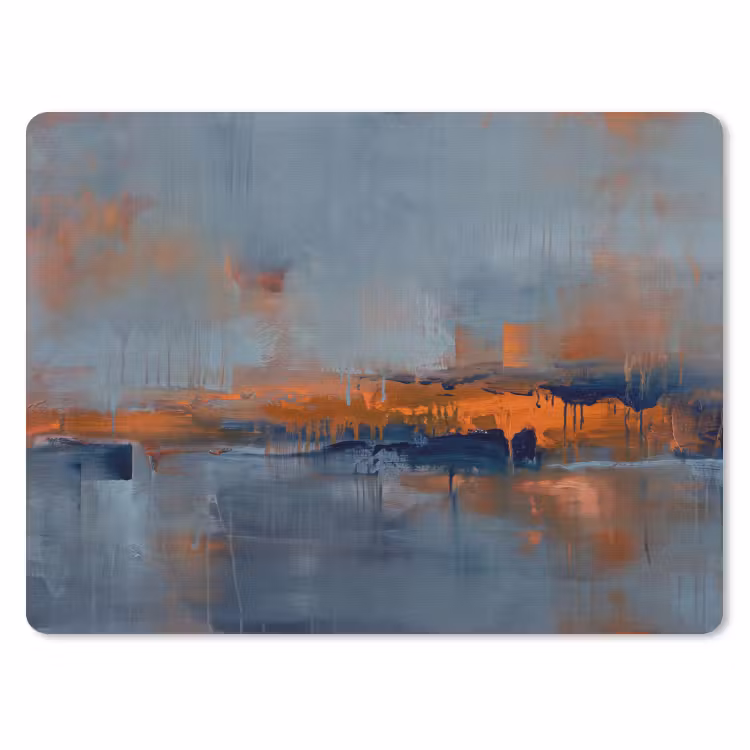 Abstract - Kleuren - Modern - Oranje - Grijs muismat rubber klein -3d