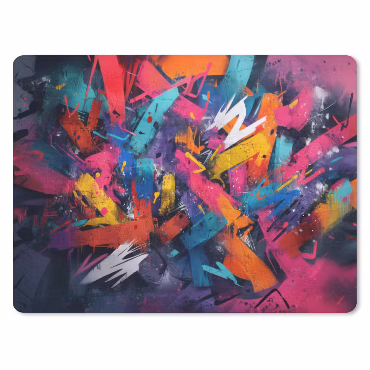 Abstract - Explosie - Neonkleuren muismat rubber klein -3d