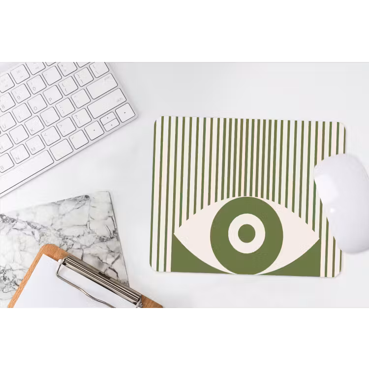 Abstract - Oog - Strepen - Modern - Groen muismat rubber klein -witbureau