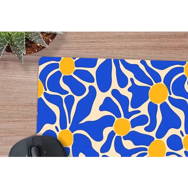 Abstract - Bloem - Blauw muismat rubber klein 262 -closeup