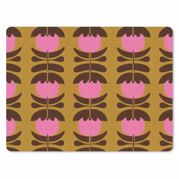 Abstract - Bloemen - Roze muismat rubber klein 262 -3d