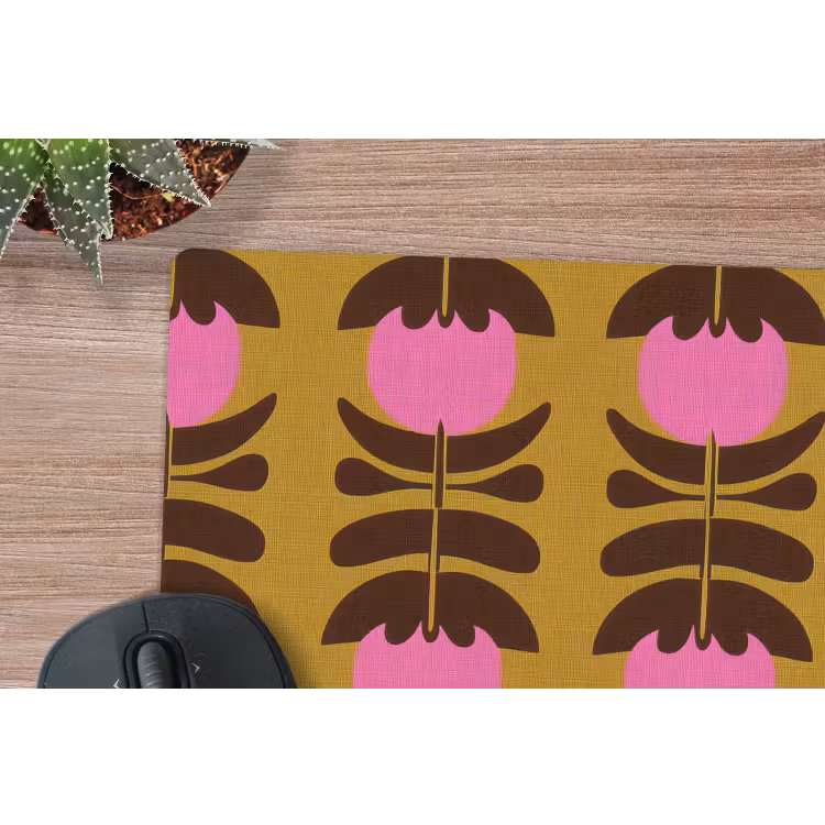 Abstract - Bloemen - Roze muismat rubber klein 262 -closeup