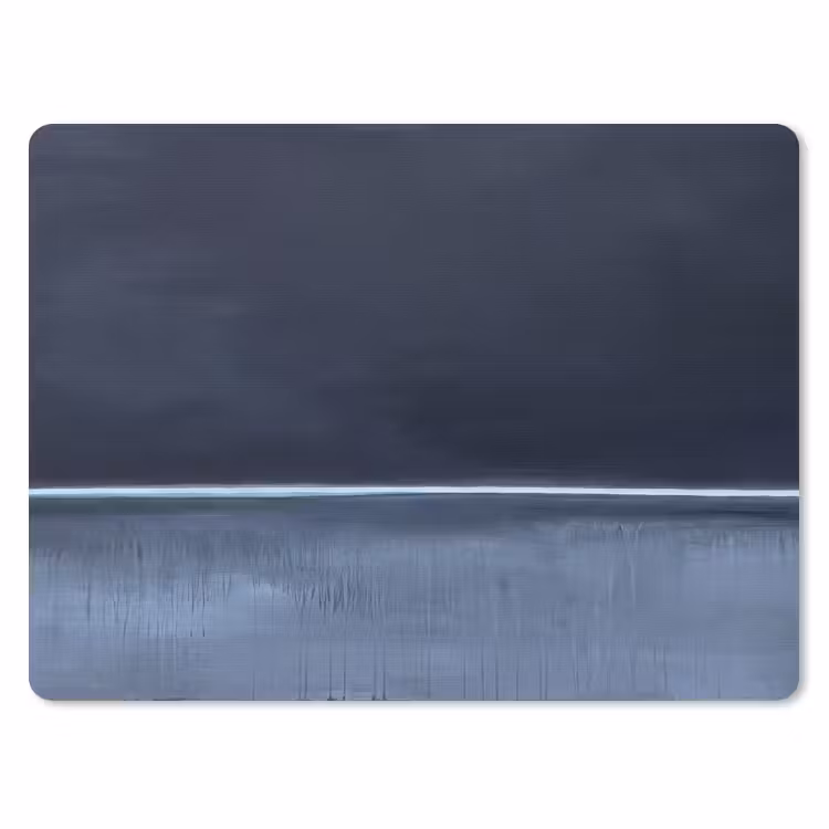 Abstract - Horizontale lijn - Minimalistisch - Donkerblauw - Kunst muismat rubber klein -3d