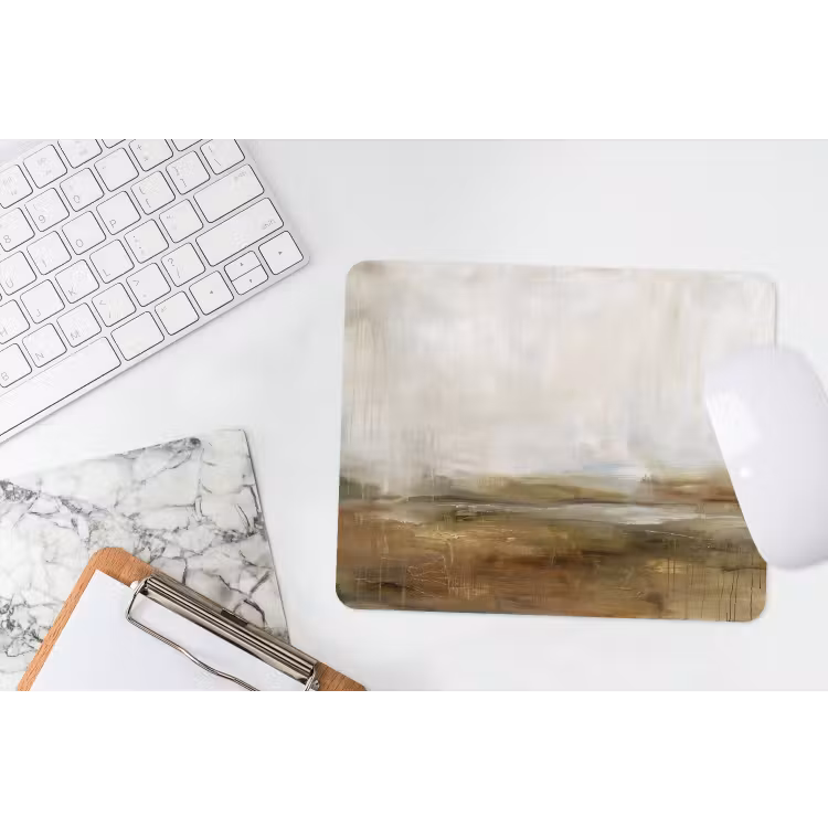 Abstract - Landschap - Natuur - Beige - Bruin muismat rubber klein -witbureau