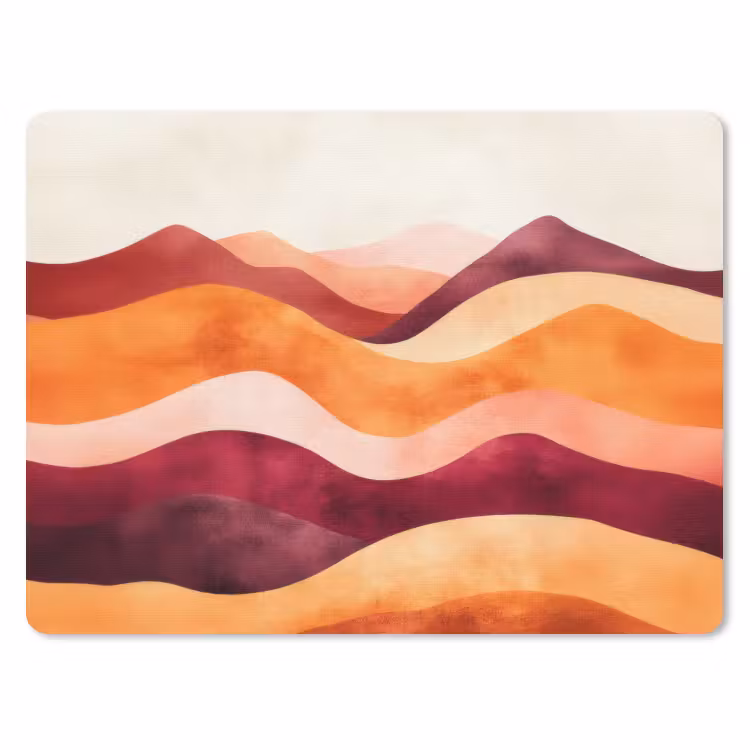 Abstract - Landschap - Golven muismat rubber klein -3d