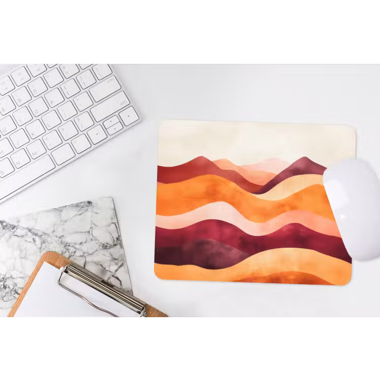 Abstract - Landschap - Golven muismat rubber klein -witbureau