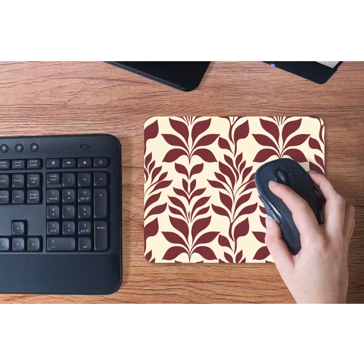 Abstract - Bladeren - Burgundy muismat rubber klein 262 -toetsenbord