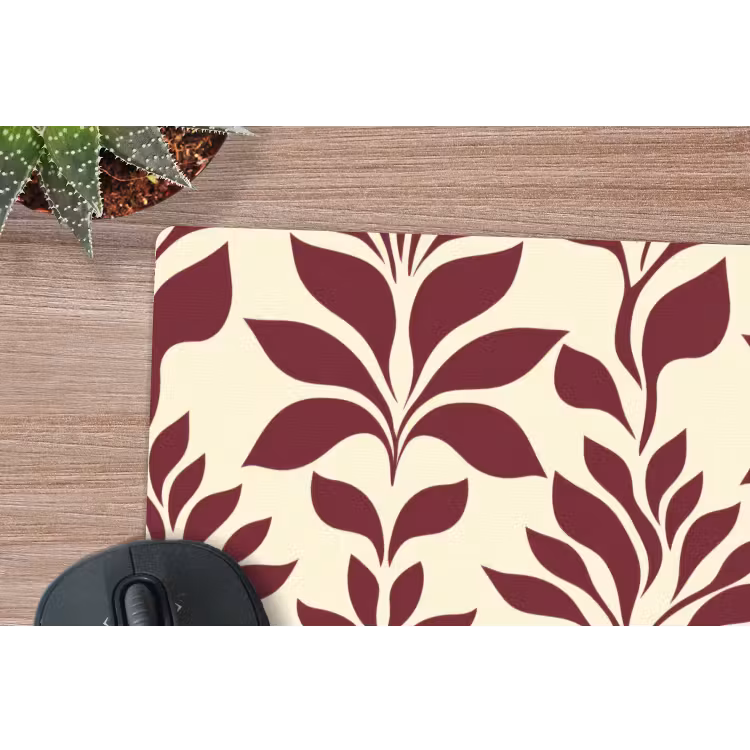 Abstract - Bladeren - Burgundy muismat rubber klein 262 -closeup