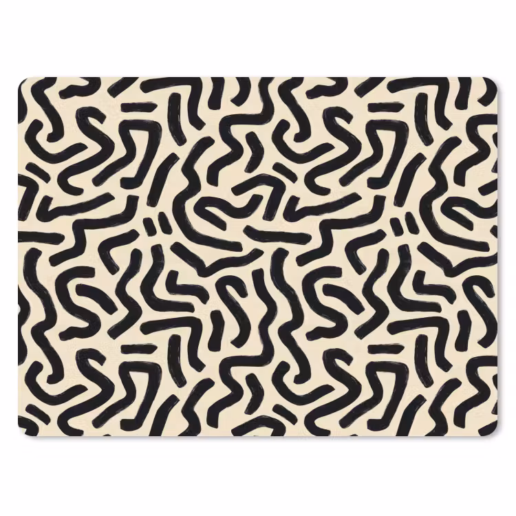 Abstract - Lijnen - Zwart muismat rubber klein 262 -3d
