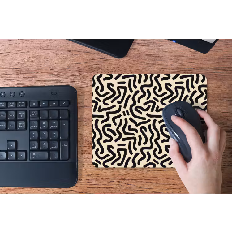Abstract - Lijnen - Zwart muismat rubber klein 262 -toetsenbord