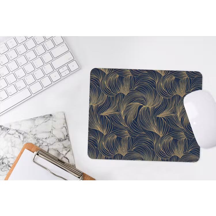 Abstract - Lijnen - Blauw - Goud muismat rubber klein 262 -witbureau