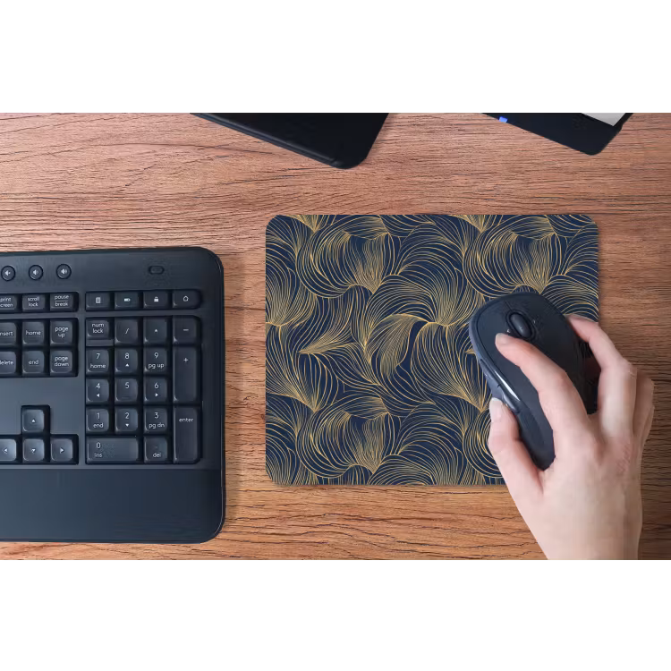 Abstract - Lijnen - Blauw - Goud muismat rubber klein 262 -toetsenbord