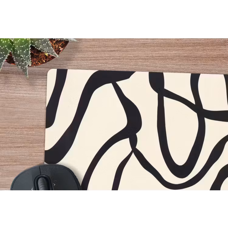 Abstract - Lijnen - Modern - Beige muismat rubber klein -closeup