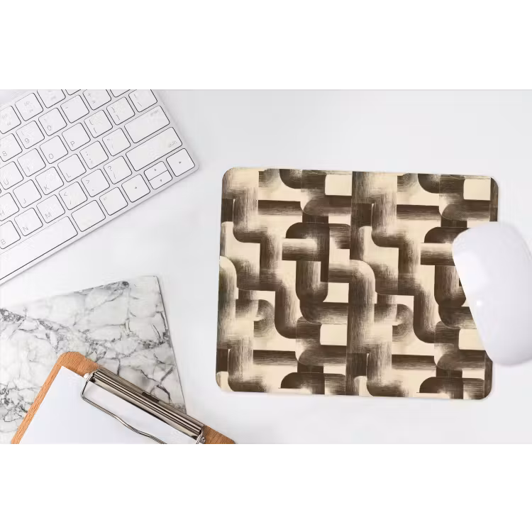 Abstract - Retro - Zwart muismat rubber klein 262 -witbureau