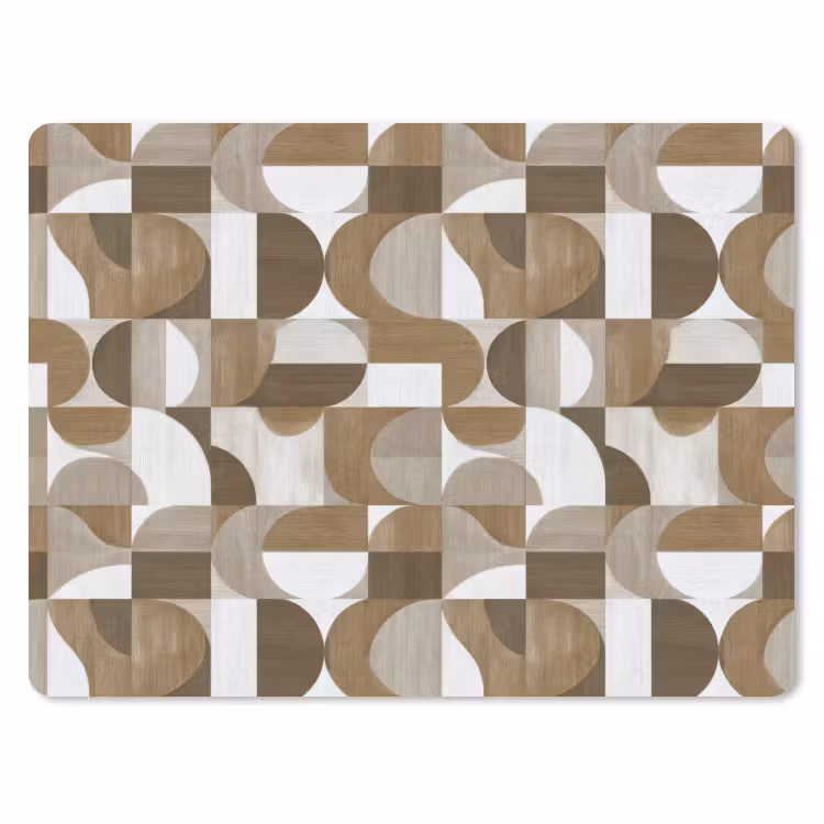 Abstract - Retro - Bruin muismat rubber klein 262 -3d