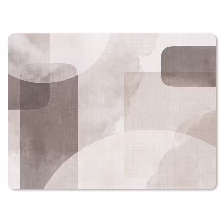Mouse Pad - Abstract Shapes - Beige - Abstracte vormen - Beige muismat rubber klein