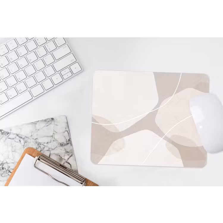 Mouse Pad - Abstract - Shapes - Beige - Abstract - Vormen - Beige muismat rubber klein