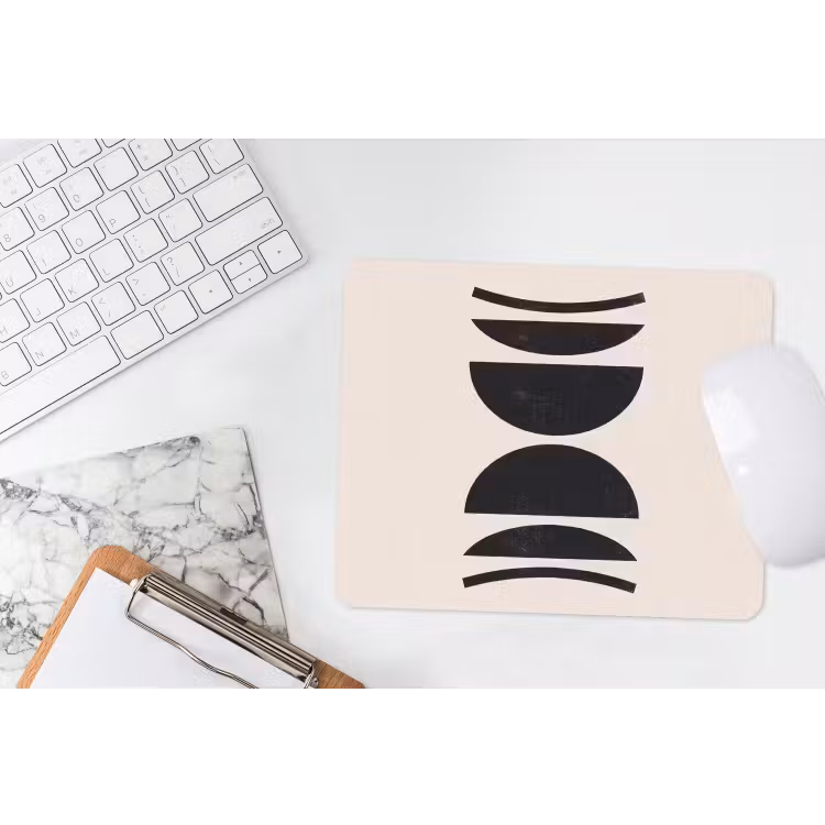 Mouse Pad - Abstract - Shapes - Black - Abstract - Vormen - Zwart muismat rubber klein