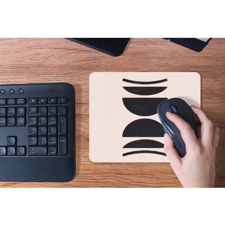 Mouse Pad - Abstract - Shapes - Black - Abstract - Vormen - Zwart muismat rubber klein