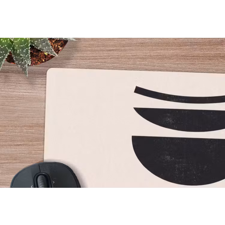 Mouse Pad - Abstract - Shapes - Black - Abstract - Vormen - Zwart muismat rubber klein