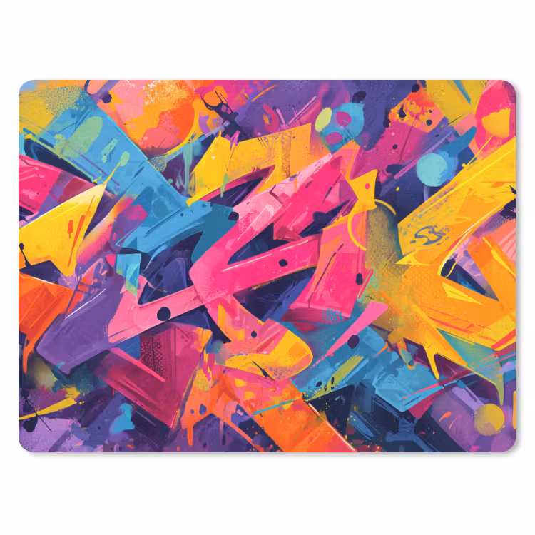 Abstract - Vormen - Kleurrijk muismat rubber klein -3d