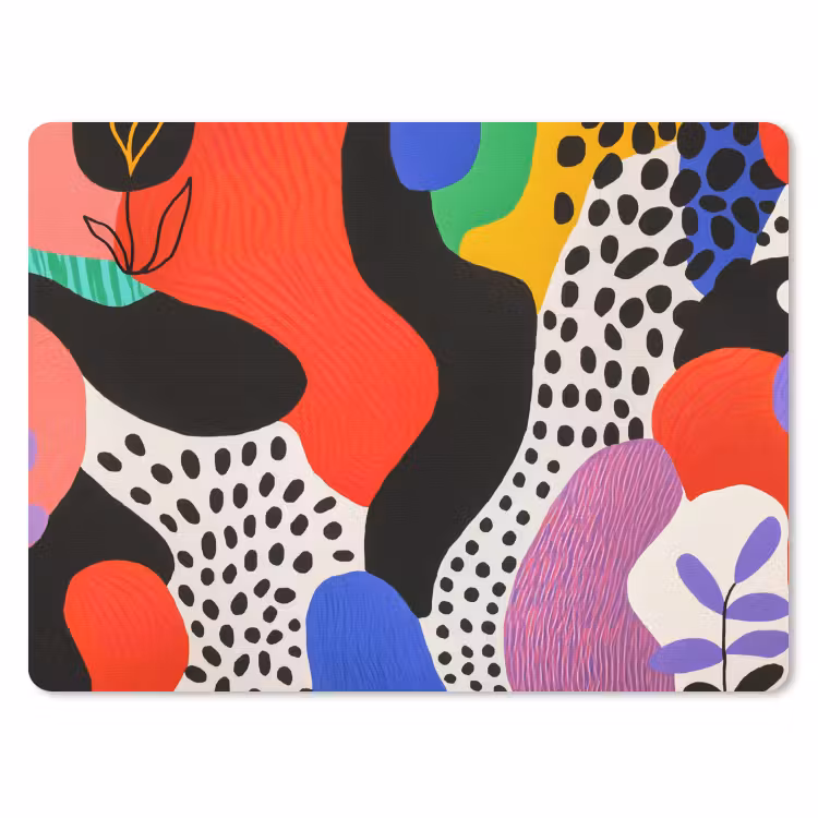 Abstract - Vormen - Kleuren - Stippen muismat rubber klein -3d