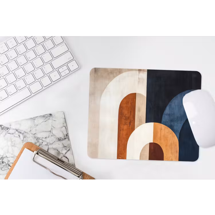 Abstract - Vormen - Donkerblauw muismat rubber klein -witbureau