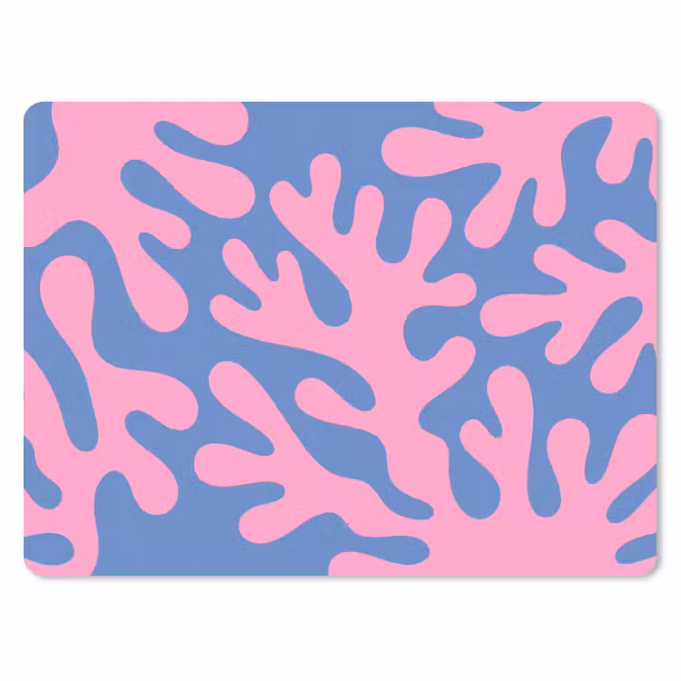 Abstract - Vormen - Roze - Blauw muismat rubber klein -3d