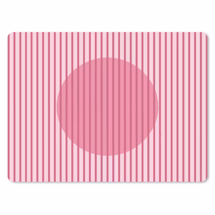 Abstract - Strepen - Ovaal - Roze - Modern muismat rubber klein -3d