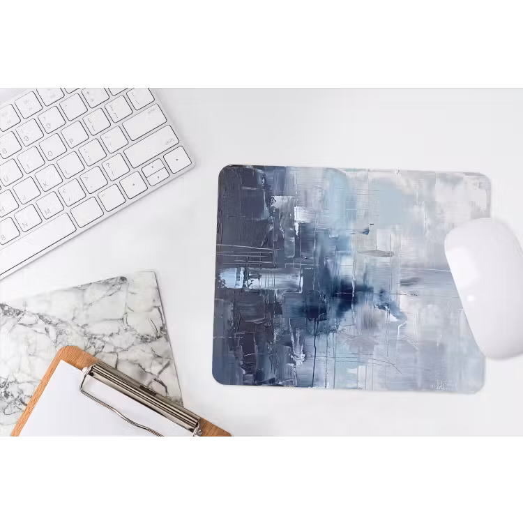 Abstract - Textuur - Kunst - Modern - Blauw muismat rubber klein -witbureau